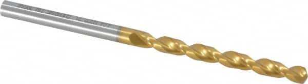 Guhring - #21 130° Cobalt Jobber Drill - TiN Finish, Right Hand Cut, Parabolic Flute, Straight Shank, 2-15/16" OAL, Standard Point - Benchmark Tooling