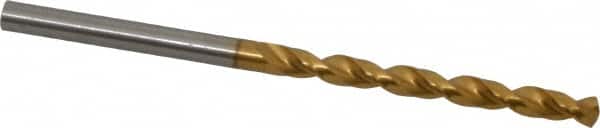 Guhring - #24 130° Cobalt Jobber Drill - TiN Finish, Right Hand Cut, Parabolic Flute, Straight Shank, 2-15/16" OAL, Standard Point - Benchmark Tooling