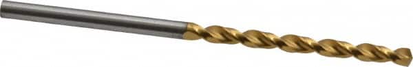 Guhring - 7/64" 130° Cobalt Jobber Drill - TiN Finish, Right Hand Cut, Parabolic Flute, Straight Shank, 2-13/32" OAL, Standard Point - Benchmark Tooling