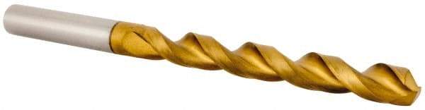 Guhring - 11/32" 130° Cobalt Jobber Drill - TiN Finish, Right Hand Cut, Parabolic Flute, Straight Shank, 4-29/32" OAL, Standard Point - Benchmark Tooling