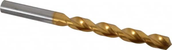 Guhring - 13/32" 130° Cobalt Jobber Drill - TiN Finish, Right Hand Cut, Parabolic Flute, Straight Shank, 5-1/4" OAL, Standard Point - Benchmark Tooling