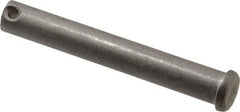 Made in USA - 1/2" Pin Diam, 3-1/2" OAL, Standard Clevis Pin - 5/32" Hole, 3-11/32" Usable Length, Uncoated Stainless Steel - Benchmark Tooling