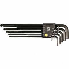 Wiha - 13 Piece, L-Key Long Arm Ball End Hex Key Set - 0.05 to 3/8" Range, Chrome Vanadium Molybdenum - Benchmark Tooling