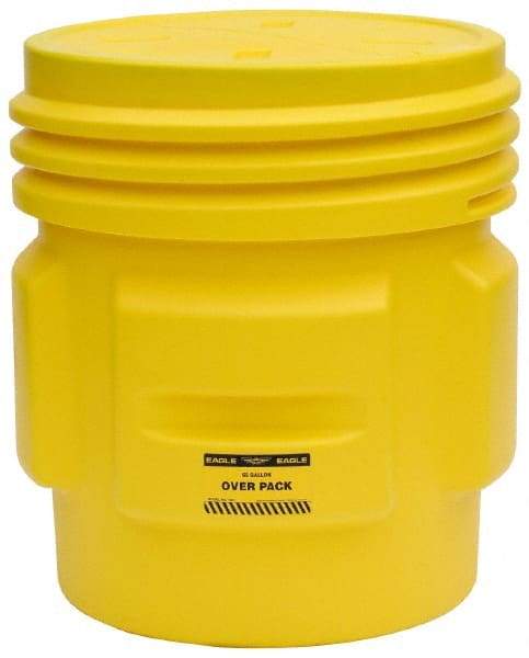 Eagle - 65 Gallon Closure Capacity, Screw On Closure, Yellow Overpack - 30 Gallon Container, Polyethylene, 660 Lb. Capacity, UN 1H2/X300/S Listing - Benchmark Tooling