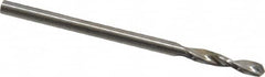 Guhring - #45 130° Parabolic Flute High Speed Steel Screw Machine Drill Bit - Bright Finish, Right Hand Cut, 15/32" Flute Length, 1-1/2" OAL, Standard Point, Straight Shank - Benchmark Tooling