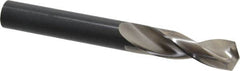 Guhring - 15/32" 130° Parabolic Flute High Speed Steel Screw Machine Drill Bit - Bright Finish, Right Hand Cut, 2" Flute Length, 4-1/32" OAL, Standard Point, Straight Shank - Benchmark Tooling