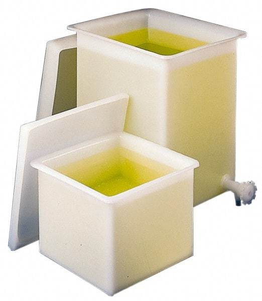 Bel-Art - 15 Gallon Natural Rectangular Polyethylene Tank - 19" High x 12" Diam - Benchmark Tooling