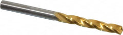 Guhring - 3/16" 150° Solid Carbide Jobber Drill - TiN Finish, Right Hand Cut, Spiral Flute, Straight Shank, 2-7/16" OAL, Standard Point - Benchmark Tooling