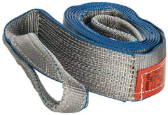 Lift-All - 12' Long x 3" Wide, 4,800 Lb Vertical Capacity, 1 Ply, Polyester Web Sling - 3,800 Lb Choker Capacity, Silver (Color) - Benchmark Tooling