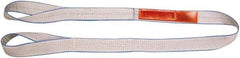 Lift-All - 20' Long x 4" Wide, 6,400 Lb Vertical Capacity, 1 Ply, Polyester Web Sling - 5,000 Lb Choker Capacity, Silver (Color) - Benchmark Tooling