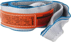 Lift-All - 4' Long x 3" Wide, 4,800 Lb Vertical Capacity, 1 Ply, Polyester Web Sling - 3,800 Lb Choker Capacity, Silver (Color) - Benchmark Tooling