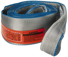 Lift-All - 12' Long x 4" Wide, 6,400 Lb Vertical Capacity, 1 Ply, Polyester Web Sling - 5,000 Lb Choker Capacity, Silver (Color) - Benchmark Tooling