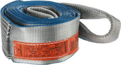 Lift-All - 20' Long x 4" Wide, 6,400 Lb Vertical Capacity, 1 Ply, Polyester Web Sling - 5,000 Lb Choker Capacity, Silver (Color) - Benchmark Tooling