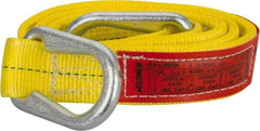 Lift-All - 6' Long x 2" Wide, 6,400 Lb Vertical Capacity, 2 Ply, Polyester Web Sling - 5,000 Lb Choker Capacity, Yellow - Benchmark Tooling