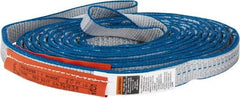 Lift-All - 20' Long x 1" Wide, 3,200 Lb Vertical Capacity, 2 Ply, Polyester Web Sling - 2,500 Lb Choker Capacity, Silver (Color) - Benchmark Tooling