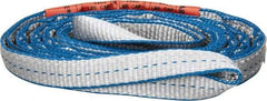 Lift-All - 8' Long x 1" Wide, 3,200 Lb Vertical Capacity, 2 Ply, Polyester Web Sling - 2,500 Lb Choker Capacity, Silver (Color) - Benchmark Tooling