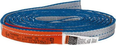 Lift-All - 14' Long x 1" Wide, 3,200 Lb Vertical Capacity, 2 Ply, Polyester Web Sling - 2,500 Lb Choker Capacity, Silver (Color) - Benchmark Tooling