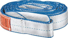 Lift-All - 10' Long x 2" Wide, 6,400 Lb Vertical Capacity, 2 Ply, Polyester Web Sling - 5,000 Lb Choker Capacity, Silver (Color) - Benchmark Tooling