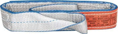 Lift-All - 3' Long x 2" Wide, 6,400 Lb Vertical Capacity, 2 Ply, Polyester Web Sling - 5,000 Lb Choker Capacity, Silver (Color) - Benchmark Tooling