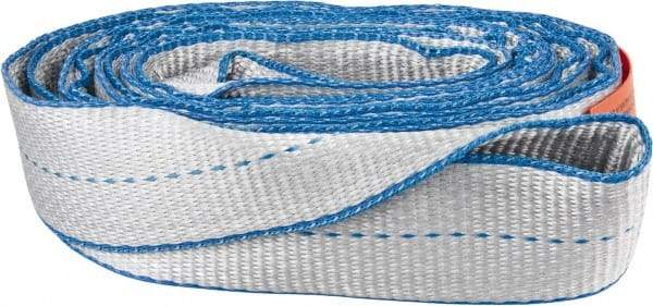 Lift-All - 6' Long x 2" Wide, 6,400 Lb Vertical Capacity, 2 Ply, Polyester Web Sling - 5,000 Lb Choker Capacity, Silver (Color) - Benchmark Tooling