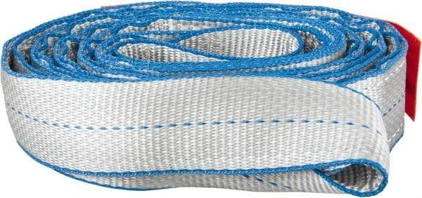 Lift-All - 8' Long x 2" Wide, 6,400 Lb Vertical Capacity, 2 Ply, Polyester Web Sling - 5,000 Lb Choker Capacity, Silver (Color) - Benchmark Tooling
