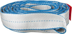 Lift-All - 8' Long x 2" Wide, 6,400 Lb Vertical Capacity, 2 Ply, Polyester Web Sling - 5,000 Lb Choker Capacity, Silver (Color) - Benchmark Tooling