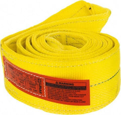 Lift-All - 12' Long x 4" Wide, 11,500 Lb Vertical Capacity, 2 Ply, Polyester Web Sling - 9,200 Lb Choker Capacity, Yellow - Benchmark Tooling