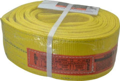 Lift-All - 12' Long x 4" Wide, 11,500 Lb Vertical Capacity, 2 Ply, Polyester Web Sling - 9,200 Lb Choker Capacity, Yellow - Benchmark Tooling