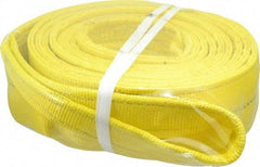 Lift-All - 20' Long x 4" Wide, 11,500 Lb Vertical Capacity, 2 Ply, Polyester Web Sling - 9,200 Lb Choker Capacity, Yellow - Benchmark Tooling