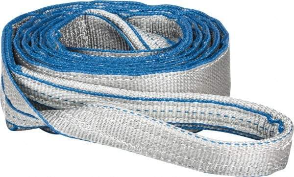 Lift-All - 12' Long x 3" Wide, 8,600 Lb Vertical Capacity, 2 Ply, Polyester Web Sling - 6,900 Lb Choker Capacity, Silver (Color) - Benchmark Tooling