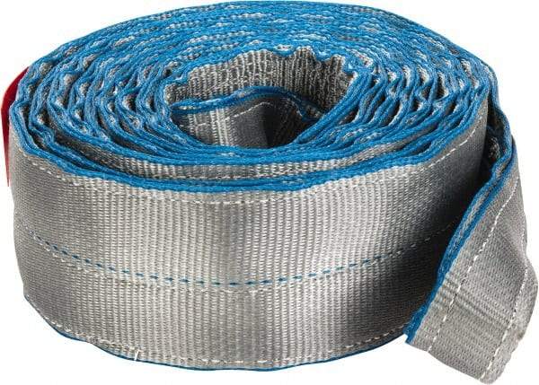 Lift-All - 20' Long x 4" Wide, 11,500 Lb Vertical Capacity, 2 Ply, Polyester Web Sling - 9,200 Lb Choker Capacity, Silver (Color) - Benchmark Tooling