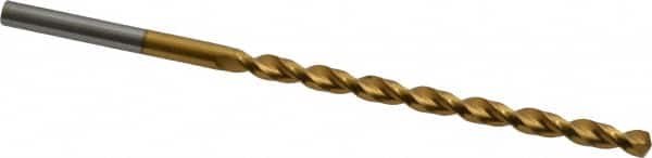 Taper Length Drill Bit: 0.2188″ Dia, 130 ° Coated, RH Cut, Parabolic Flute, Cylindrical Shank, Series 668