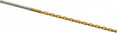 Taper Length Drill Bit: 0.1065″ Dia, 130 ° TiN Finish, RH Cut, Parabolic Flute, Straight Shank, Series 668