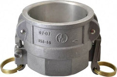 EVER-TITE Coupling Products - 3" Aluminum Cam & Groove Suction & Discharge Hose Female Coupler Female NPT Thread - Part D, 3" Lock-On Thread, 125 Max psi - Benchmark Tooling