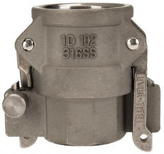 EVER-TITE Coupling Products - 1" Stainless Steel Cam & Groove Suction & Discharge Hose Female Coupler Female NPT Thread - Part D, 1" Lock-On Thread, 250 Max psi - Benchmark Tooling