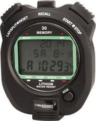 Value Collection - Water Resistant Digital Stopwatch - Pacer, Count Down Timer, CR2032, Back Lit, Black - Benchmark Tooling