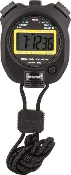 Value Collection - LCD Digital Stopwatch with Split Counter - 4 Functions, 1/100 Sec Resolution, Black - Benchmark Tooling