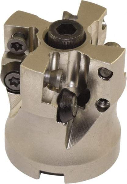 Millstar - 1-1/2" Cutter Diam, 0.04" Max Depth of Cut, Indexable High-Feed Face Mill - 1/2" Arbor Hole Diam - Benchmark Tooling