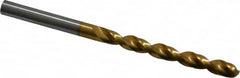 Guhring - 5.7mm 130° High Speed Steel Jobber Drill - TiN Finish, Right Hand Cut, Parabolic Flute, Straight Shank, 93mm OAL, Standard Point - Benchmark Tooling