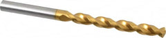 Guhring - 7.4mm 130° High Speed Steel Jobber Drill - TiN Finish, Right Hand Cut, Parabolic Flute, Straight Shank, 4-9/32" OAL, Standard Point - Benchmark Tooling