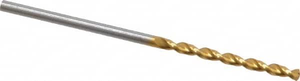 Guhring - 1.8mm 130° Cobalt Jobber Drill - TiN Finish, Right Hand Cut, Parabolic Flute, Straight Shank, 1-13/16" OAL, Standard Point - Benchmark Tooling