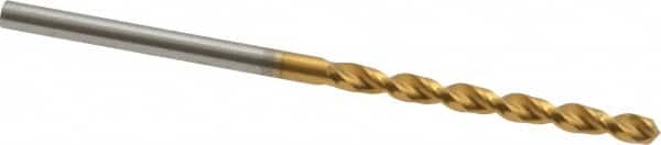 Guhring - 2.35mm 130° Cobalt Jobber Drill - TiN Finish, Right Hand Cut, Parabolic Flute, Straight Shank, 2-3/32" OAL, Standard Point - Benchmark Tooling