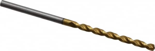 Guhring - 2.4mm 130° Cobalt Jobber Drill - TiN Finish, Right Hand Cut, Parabolic Flute, Straight Shank, 2-1/4" OAL, Standard Point - Benchmark Tooling