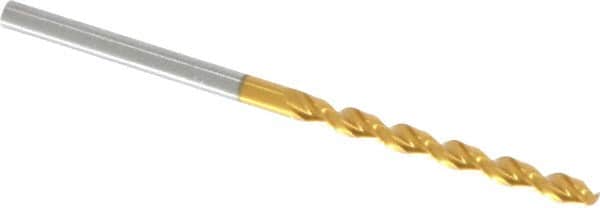 Guhring - 2.6mm 130° Cobalt Jobber Drill - TiN Finish, Right Hand Cut, Parabolic Flute, Straight Shank, 2-1/4" OAL, Standard Point - Benchmark Tooling