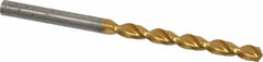 Guhring - 4.6mm 130° Cobalt Jobber Drill - TiN Finish, Right Hand Cut, Parabolic Flute, Straight Shank, 3-5/32" OAL, Standard Point - Benchmark Tooling