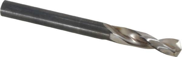 Guhring - 6.3mm 130° Parabolic Flute High Speed Steel Screw Machine Drill Bit - Bright Finish, Right Hand Cut, 31mm Flute Length, 70mm OAL, Standard Point, Straight Shank - Benchmark Tooling