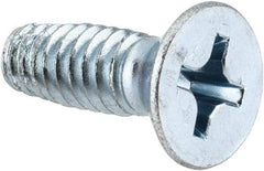 Value Collection - 1/4-20 UNC Thread, 3/4" OAL, Phillips Drive Steel Thread Cutting Screw - Flat Head, Grade 2, Point Type F, Zinc-Plated Finish - Benchmark Tooling