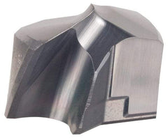 Kennametal - Series KSEM, 27mm Diam Grade KC7410 140° Replaceable Drill Tip - Carbide, AlCr Finish, 6 Seat Size - Benchmark Tooling