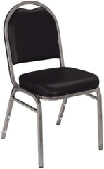 NPS - Vinyl Black Stacking Chair - Silver Frame, 18" Wide x 20" Deep x 34" High - Benchmark Tooling