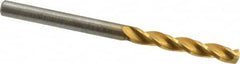 Guhring - 3.3mm 150° Solid Carbide Jobber Drill - TiN Finish, Right Hand Cut, Spiral Flute, Straight Shank, 1.929" OAL, Standard Point - Benchmark Tooling